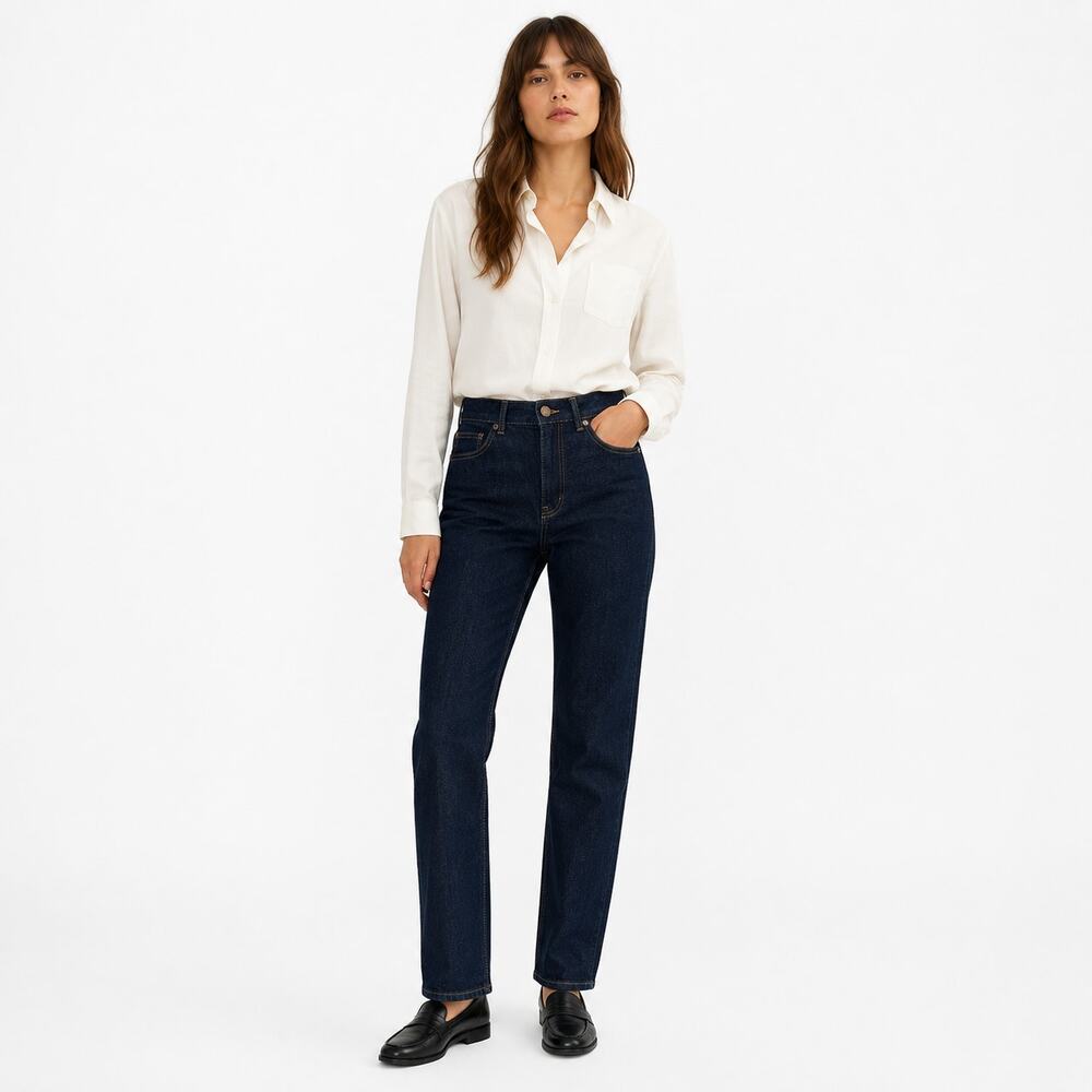 La Ligne Straight Indigo Blue Jeans Size 26 New